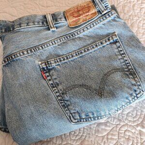 Mens Levi's 550 Relaxed Fit Jeans Light Wash Denim Blue Size 46x32